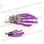 Halloween Crystal Ghost Hand Hair Clip Party Hair Clip