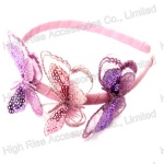 Three Sequin Nylon Butterfly Alice Band