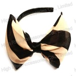 Large Chiffon Stripes Bow Alice Band