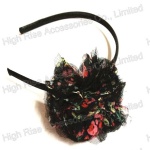 Rustic Floral Chiffon And Mesh Flower Alice Band