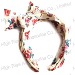 Rustic Floral Pattern Bow Alice Band