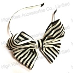 Stripe Butterfly Bow Alice Band