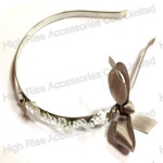 Sewed Sequin With Ribbon Bow Alice Band