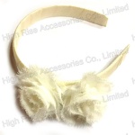 White Fringe Flower Alice Band