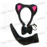 Cat Ears, bowtie and tail Kit, Halloween Kit, Party kit