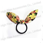 Rustic Floral Ear Bow Hair Elastic Band