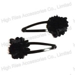 Small Black Flower Snap Clip,Cute Hair Clip