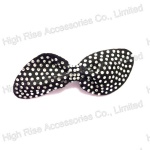 Crystal Studded Bow French Clip, Black Hair Clip