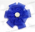 Blue Tulle Flower Hair Clip