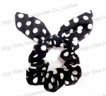 Polka Dots Navy Blue Scrunchie