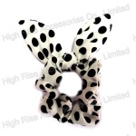 White And Black Polka Dots Scrunchie