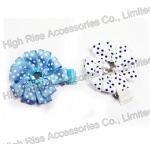 Ribbon Flower Hair Clip, Flower Snap Clip