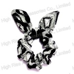 white Leaves Pattern Scrunchie