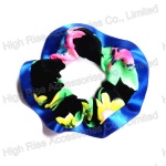 Blue Ribbon Fringe Chiffon Scrunchie