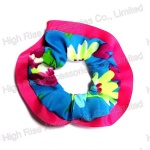 Fuschia Grosgrain Ribbon Fringe Scrunchie