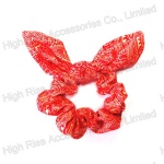 Golden Patterns Red Scrunchie