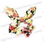 Large Floral Pattern Chiffon Scrunchie