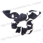 White And Black Bow Scrunchie