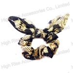 Winter Floral Pattern Bow Scrunchie