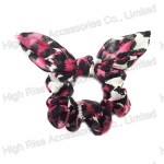 Animal Pattern Bow Chiffon Scrunchie