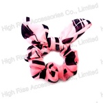 Black Pattern Pink Scrunchie