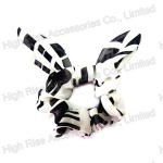 White And Black Wired Tail Scrunchie