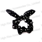Dotted Wired Bow Scrunchie