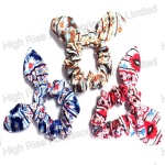 Ethnic Flowers Pattern Wired Bow Scrunchie