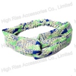 Green Mesh Pattern Headwrap For Girls