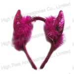 Halloween Purple Sequin Horn Headband, Party Headband