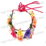 Colorful Floral Crown Garland With Ribbon Tail